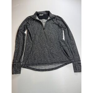 Lululemon Athletica‎ quarter Zip Pullover Long Sleeve Top Womens Black Pattern 4